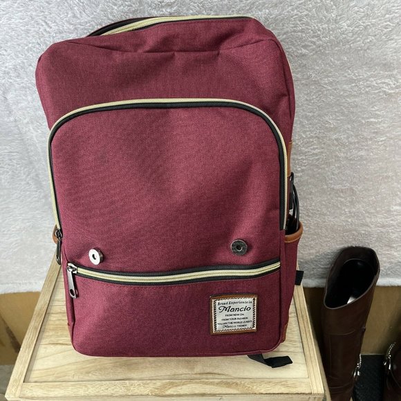 Mancio Bags Mancio Slim Laptop Backpack With Usb Charging Port Tear